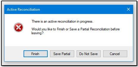 Active reconciliation warning